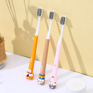 卡通造型公仔牙刷 試管裝單支居家牙刷 兒童學生矽膠頭動物軟毛牙刷｜丹丹悅生活