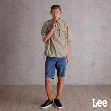 Lee 902 涼感 彈性牛仔短褲 男 中藍洗水 LB522008356