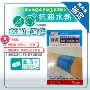 藍色、鋁膜傷口繃 禾瑞醫療用黏性膠帶、適合餐飲業食品業者 雅膚防水OK繃 義大利進口 憨吉小舖