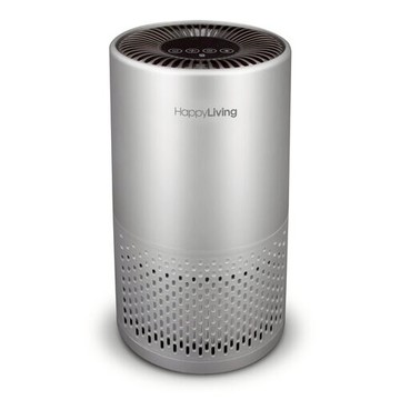 Happy Living True HEPA 360-Degree 4-Stage Filtration Air Purifier - Silver
