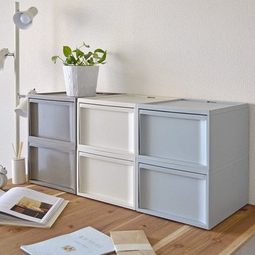 北歐風堆疊抽屜櫃組 L 棕色