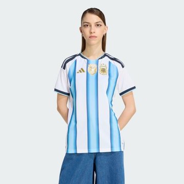 【adidas 愛迪達】 世界盃 阿根廷 主場球迷版 短袖球衣  吸濕排汗 女 KA8125