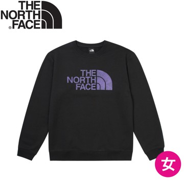 【The North Face 女 吸濕透氣純棉長袖圓領T恤《黑》】8ASU/長T/印花T/圓領T/休閒T