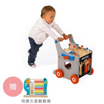 法國Janod - 【法國Janod】小木匠創意玩-磁性工作車-送【美國ALEX】快樂大象數數樂
