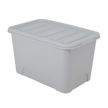 KAZT 收納箱  馬卡龍色系 極簡風格 堅固耐用 可堆疊設計  72L(60.5 x 40.7 x 34.5cm)  淺灰色  2個