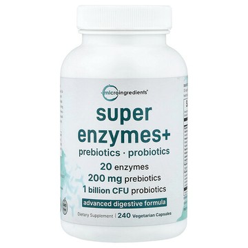 Micro Ingredients, 超級酶+，240 粒素食膠囊