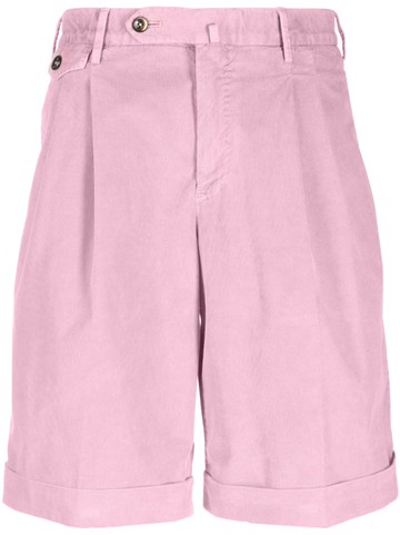 PT Torino - off-centre button-fastening Bermuda shorts - men - Cotton/Elastane - 48 - Pink