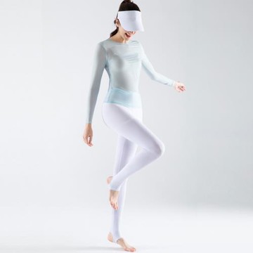 高爾夫冰絲防曬女夏天戶外遮陽透氣GOLF服裝女裝套裝踩腳打底褲子