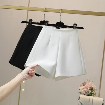 西裝短褲女2025春夏爆款外穿小個子休閑褲高腰顯瘦白色a字闊腿褲