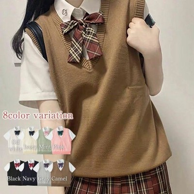 制服 ベスト 無地 スクールベスト 正統派 夏用 涼しい 制服 ベスト 大人気 ニットベスト 女子高生 通学 学生 中学 JK JC Ｖネック 夏 無地 定番 レディース シン