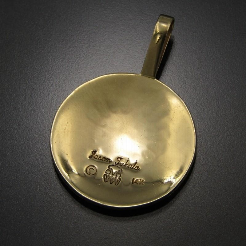 美品 Jason Takala ホピ族 ペンダント メイズ オーバーレイ 14K