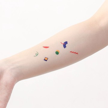 迷你刺青紋身貼紙 - 幾何色塊 組合 2款