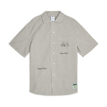 PUMA 短袖 MONDAY SLEEPING CLUB系列 灰白咖 短袖襯衫 中性 63898579