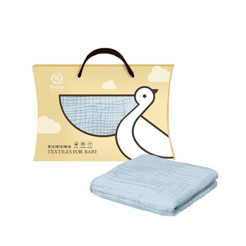 柔仕紗布包巾（3層） 晨霧藍_廠商直送