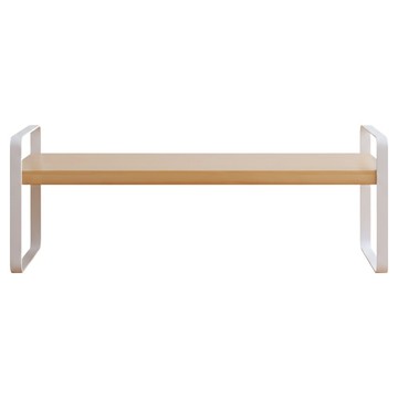 木板桌上收納架 穩固耐用 雜物收納 節省空間  雙層 白原木色  1個