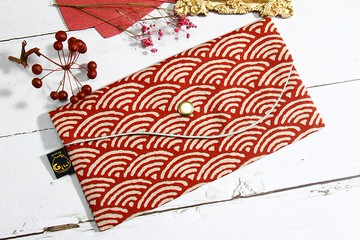 【Gi LAI】10*20Cm開運紅包袋 存摺袋-日本青海波紋