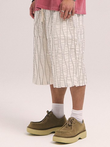 Stripe Stitch Bermuda Pants
