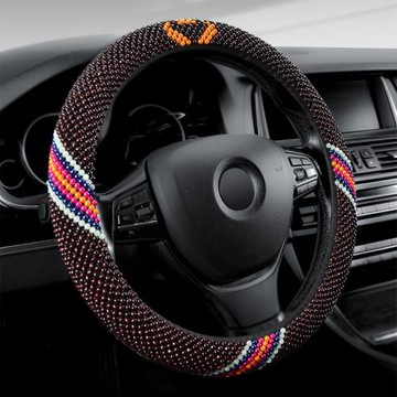 新款木珠汽車方向盤套夏季珠子把套四季方向盤套圓形D形木珠把套