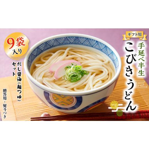 ふるさと納税 香川県 小豆島町 手延べ半生こびきうどん 9袋入り だし