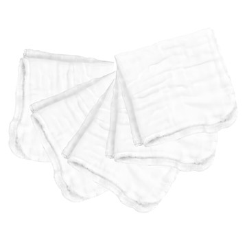 green sprouts 小綠芽 100%有機棉細紗布 30cm*30cm Set 5  純白