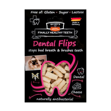 (預購)  寵物食品 Qchefs德國黑科技起司潔牙酥(貓用) 40g (PET074)