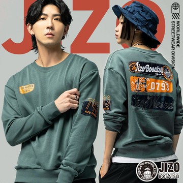 【新品2件7折】地造路牌徽章長TEE(綠) - BLUE WAY 地藏小王