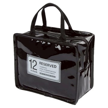 防水漆皮收納包 化妝包 保溫袋 收納袋  小號(22 x 17 x 11cm)  黑色  1個