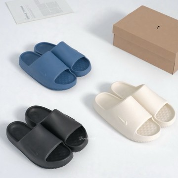 【Sharkhead】現貨 Nike Calm Slide 2.0 拖鞋 防水 米白 深藍 厚底 IB0183-001