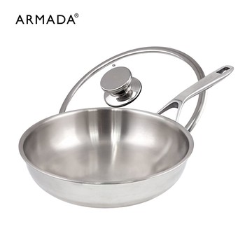 𝙉𝙀𝙒 ✦【ARMADA】純鈦健康炒鍋28cm (含玻璃蓋) 贈 雅光系列-中式鐵鏟