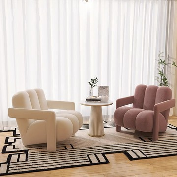 【台灣公司 可打統編】奶油風休閑單人沙發 椅服裝店醫美現代會客薯條三指沙發 現代簡約風 可開發票 全館六折 工廠現貨直銷 新品特價 c9112