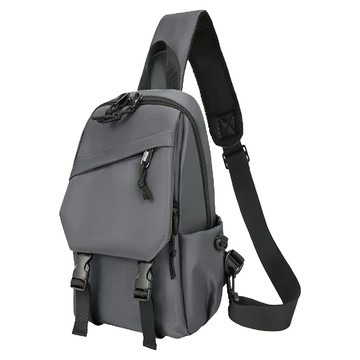 Mini嚴選 造型尼龍休閒胸前包  灰色  19 x 31 x 11cm