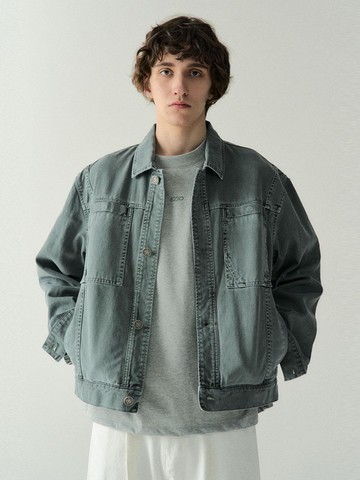 Two Pocket Denim Jacket Khaki