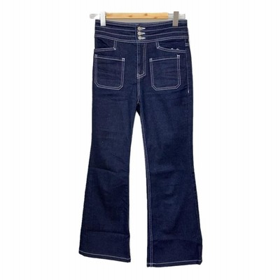 ALLCAPO コーティング フレアブーツカットデニム