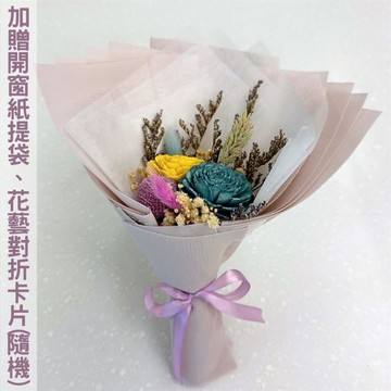 【A-ONE】黃玫瑰 永生花束 蓪草索拉花 教師節禮物 香皂花束 乾燥花 情人節花束 婚禮小物 畢業皂花束 婚禮小花 Z款_廠商直送