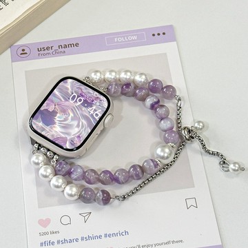甜酷紫色系錶帶 適用於 Apple watch 11 10 9 8  蘋果 40 42 44mm氣質腕帶 精緻秀氣