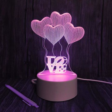 【All Splendid】彩色LED 夜燈 LOVE愛心氣球 壓克力 LED發光底座 燈座 生日禮物 情人節禮物 送禮