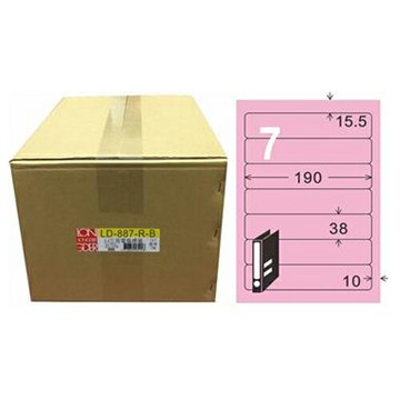 【龍德】A4三用電腦標籤 38x190mm 粉紅色1000入 / 箱 LD-887-R-B【APP滿額下單10%點數(單一帳號最高1000點)】4/30止
