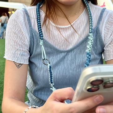 不對稱雙編織手機掛繩 可調式手機背帶 背包背帶 手機繩