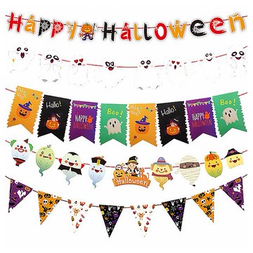 萬聖節裝飾拉旗(1組入) 款式可選