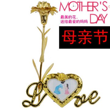 美琪 母親節送媽媽禮品  金箔康乃馨LOVE相框 甜蜜永恆的紀念