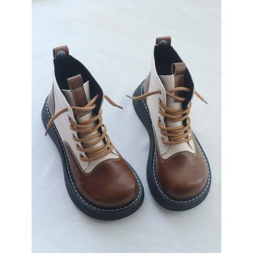 大頭馬丁靴女2024新款單靴子秋冬新款加絨女靴厚底增高英倫短靴女