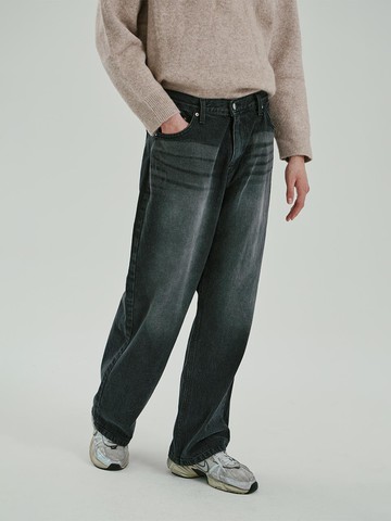Washed Wide Cotton Denim Pants