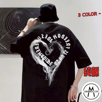 【M世代】純棉短袖 T恤 短袖上衣 重磅五分袖 港風短袖T恤 印花上衣 圓領上衣 男女情侶百搭 男裝 ATUC64