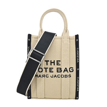 MARC JACOBS THE JACQUARD編織緹花拉鍊手提/斜背兩用包-迷你/米白_廠商直送
