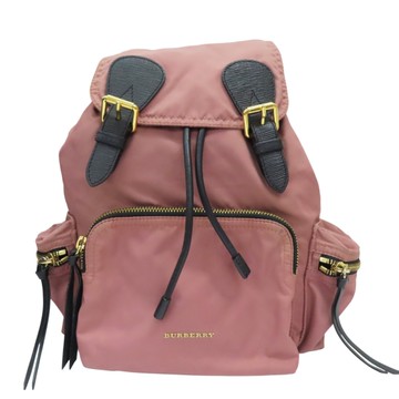 BURBERRY 巴寶莉 粉色 尼龍 帆布 Rucksack 後背包 【二手名牌BRAND OFF】