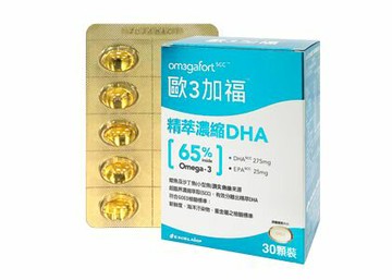 歐3加福 精萃濃縮魚油DHA 30顆/盒