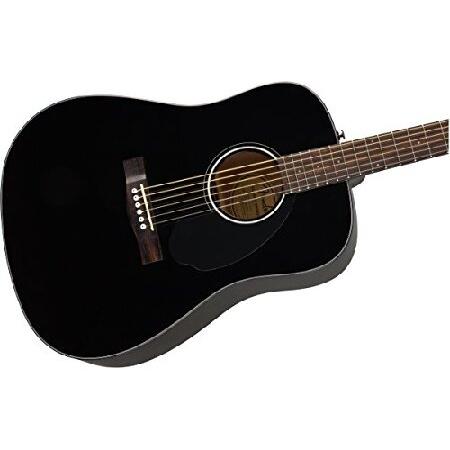 Fender CD-60S Solid Top Dreadnought Acoustic Guitar Black Bundle with Hard Case, Tuner, Strap, Strings, Picks, and Austin Bazaar Instructional DVD