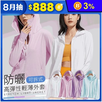 涼感高彈防曬可拆式大帽簷輕薄機能外套 4色 XL-3XL 防曬外套 輕薄降溫舒適