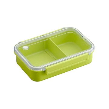 ASVEL 彩色微波便當盒  630ml  隔板設計  矽膠圈保鮮  扣鎖設計  散熱孔設計  綠色  1個