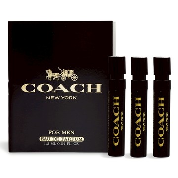 COACH 時尚曜黑男性淡香精(1.2ml)X3-香水隨身針管試香